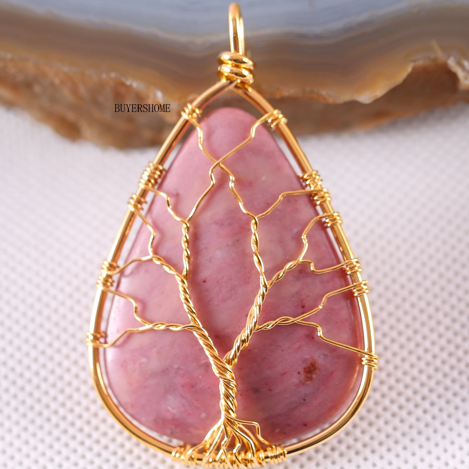 &quotДрево жизни&quot проволочный обруч медный натуральный капли воды Золотой