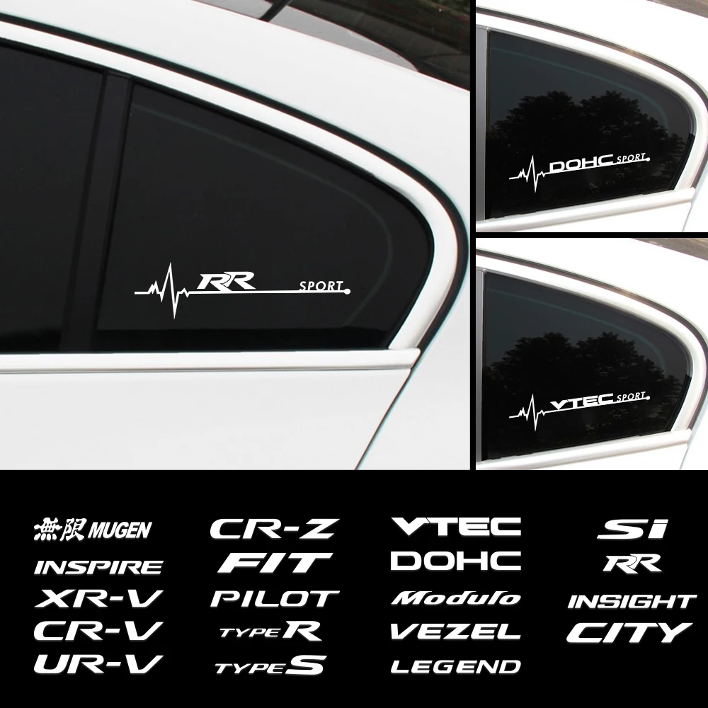 

2PCS Car Side Window Decoration Sticker Body Decal For Honda Mugen INSPIRE XR-V CR-V UR-V CR-Z Fit Pilot Typer City CIVIC Insigh