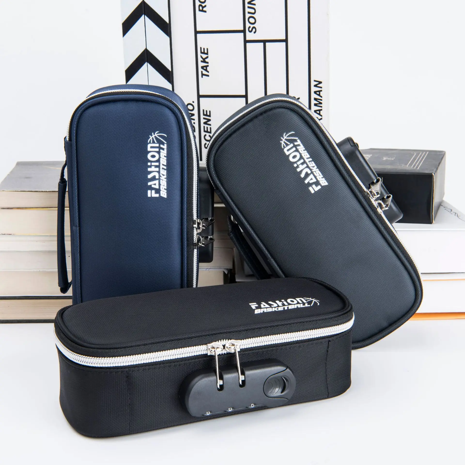 

Large Capacity Pencil Case Code Lock Portable Waterproof Canvas Pencil Bag School Pen Case Stationery