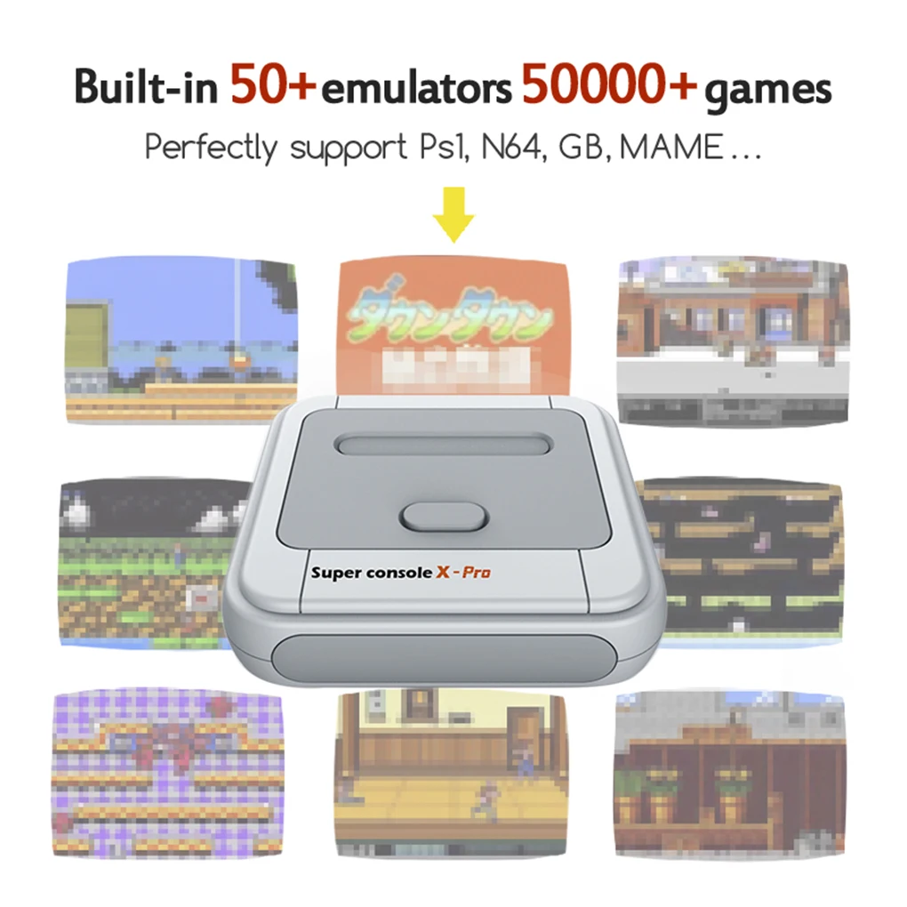 

NEWST Super Console X Pro 4K HD Retro Game Console For PSP/PS1/DC/N64Video Game Console With 50000+ Games,KODI,Support 2 Players