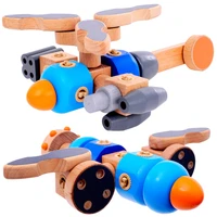 wooden buckle splicing rotatable building block childrens puzzle intelligent versatile building block toys