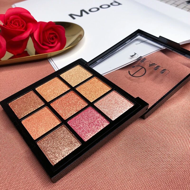 

9 Color Glitter Eyeshadow Palette Shimmer Pigment Smoky Eye Shadow Palette Waterproof Long Lasting Cosmetics Maquillage