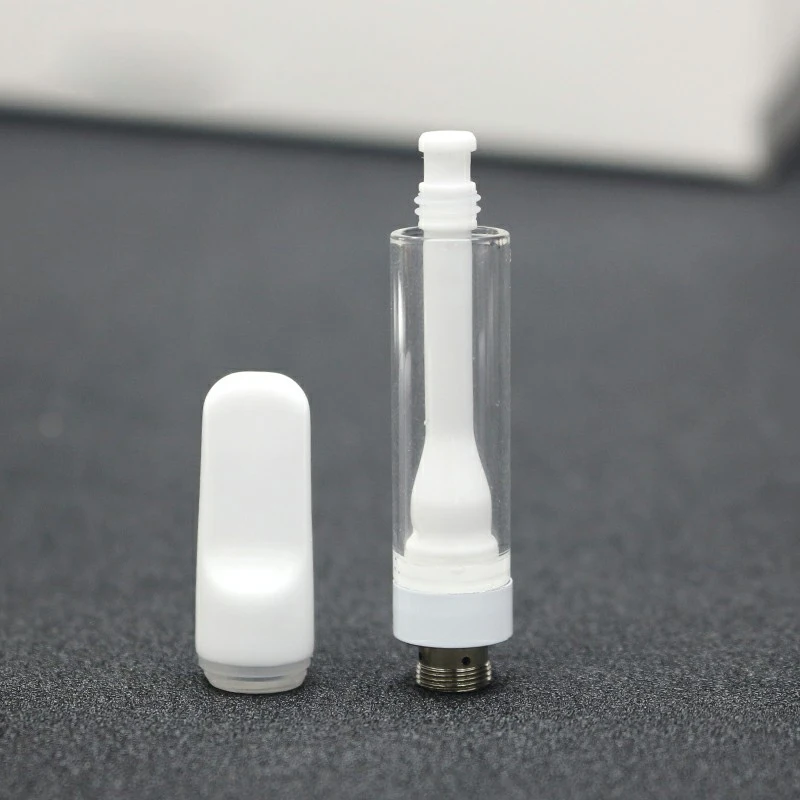

0.5ml 1ml Empty Ceramic Coil vape CBD Cartridge Thick Oil Ceramic Mouthpiece Glass Tanks Press In Tips Vape Pen Atomizers