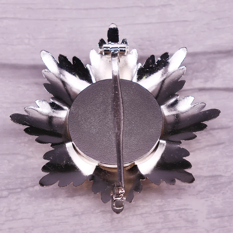 Немецкая прусская заслуга эмалированная шпилька Снежинка Белый Фотофон с