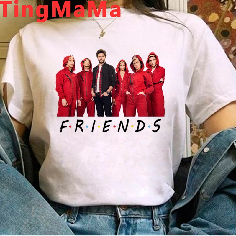 

Женская рубашка с принтом «Дом Бумаги», Повседневная футболка в стиле Харадзюку