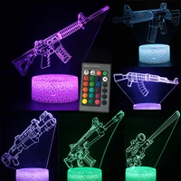 3d night lights m4a1 machine gun usb led ak47 arms table lamp lights atmosphere lamp 7 colors changing novelty gift