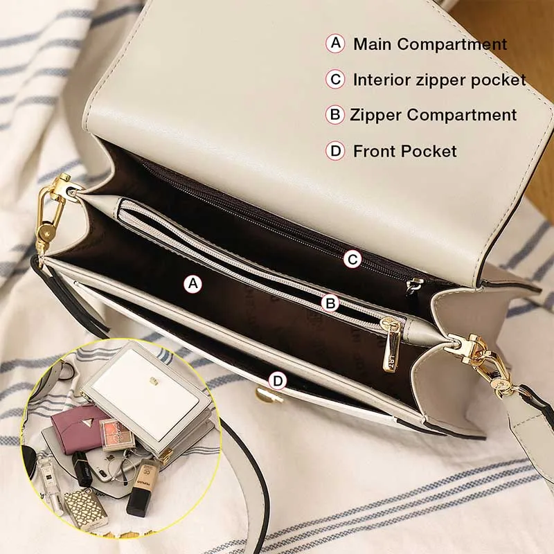 

LAORENTOU Summer Crossbody Shoulder Bags Women Messenger Bag Split Leather Flap Cross body Bags Women's Bag Mother's Day Gift