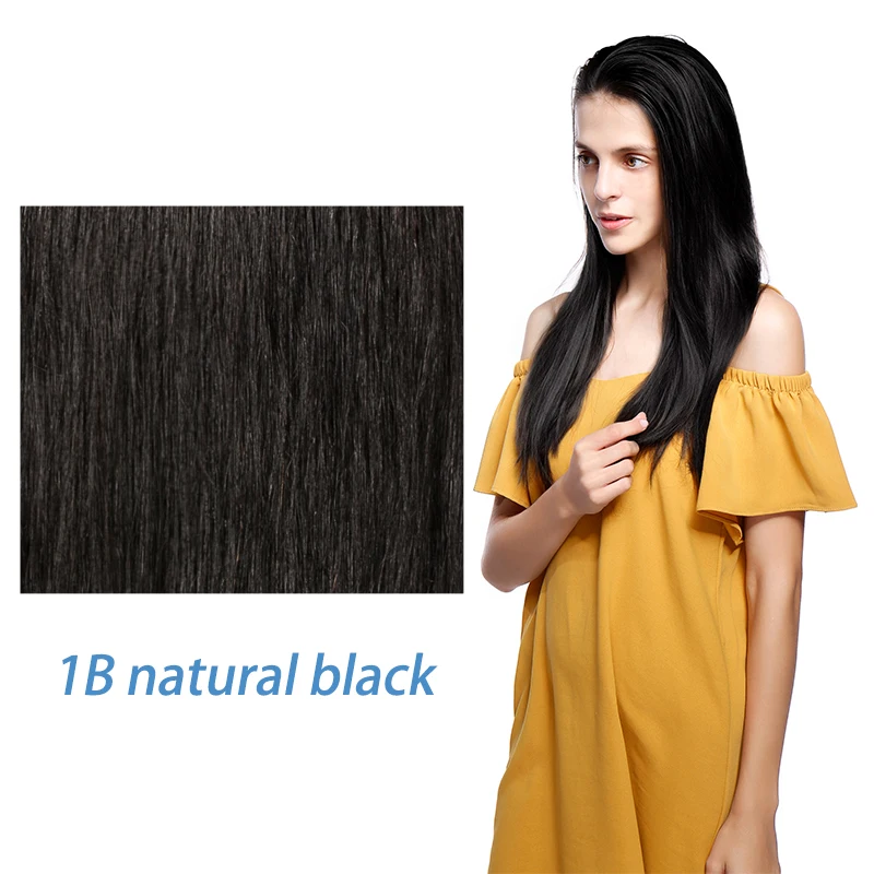 SEGO 1"-22" 50 г 100 прядей прямые человеческие волосы, кератиновые накладные волосы, Предварительно Связанные, не Реми, fusion - Цвет: # 1B