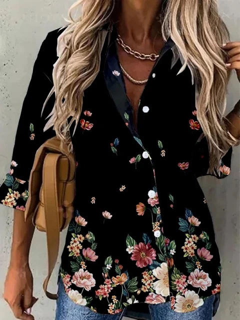 Fashion casual loose top shirt 4