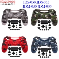 full shell case housing for ps4 controller replacement parts joystick jds 050 jds 055 jdm 050 jdm 055 with button