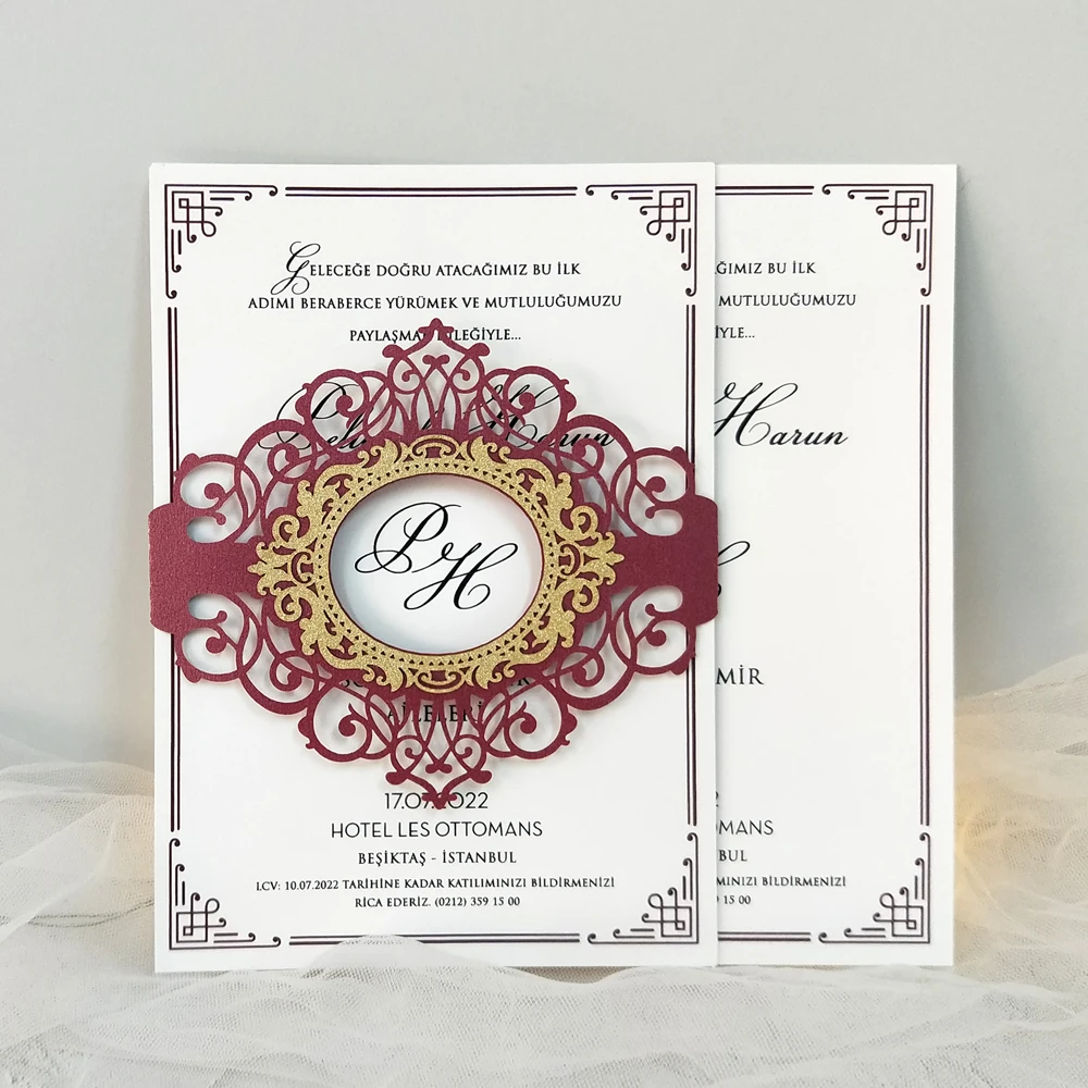 

50pcs luxury laser cut wedding invitations of the latest unique design in 2020 with envelopes Wedding Party Favor Decoration