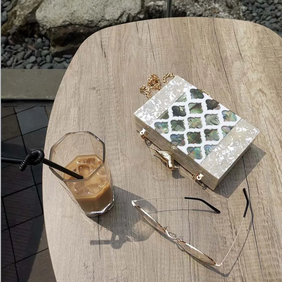 Акриловый клатч Женская пластиковая сумочка сумка для девушек винтажная Ретро