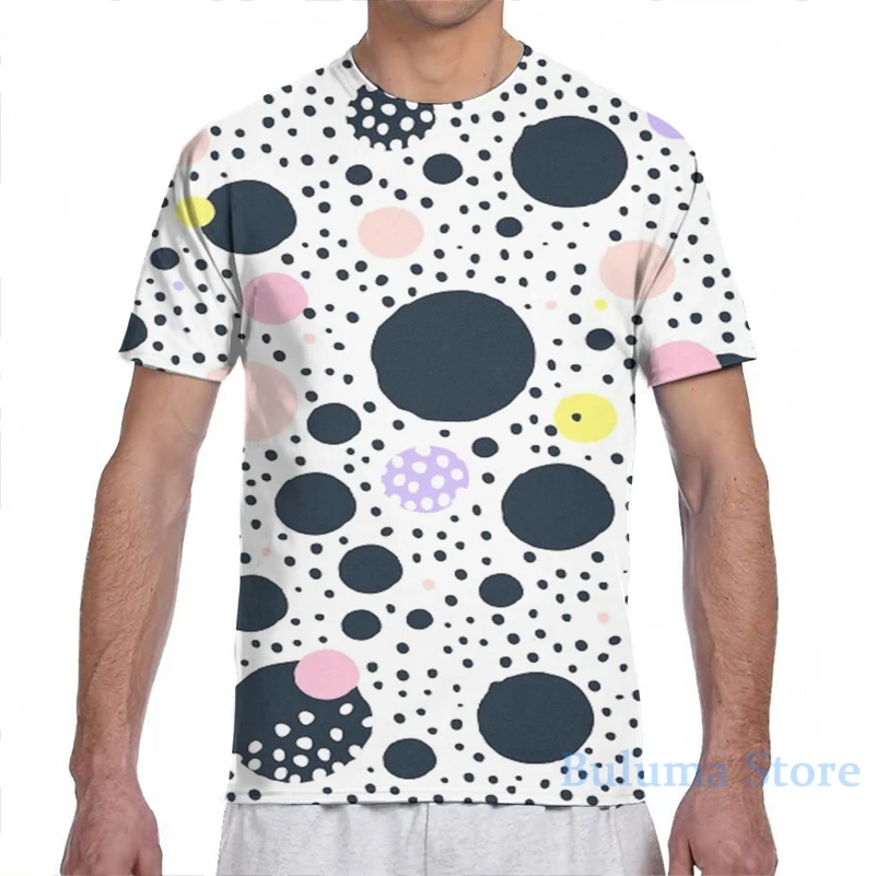 Футболка с принтом в горошек для мужчин и женщин модная рубашка абстрактным