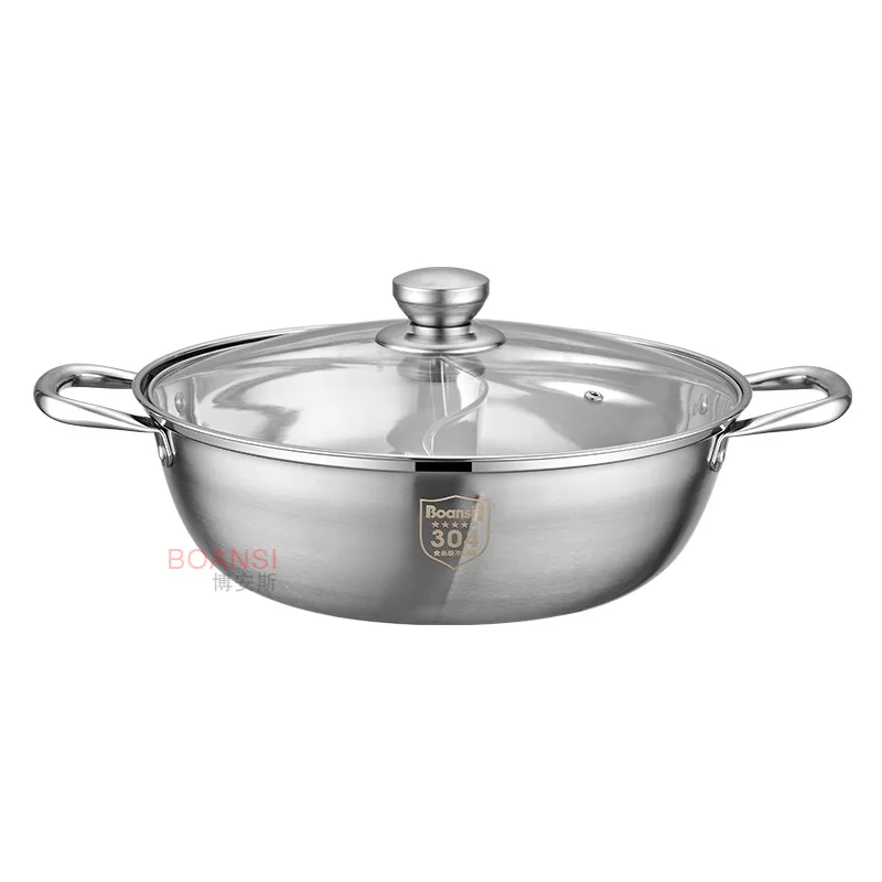 

304 stainless steel mandarin duck pot thickened hotpot domestic stainless steel clear soup pot cookware kitchen soup pot