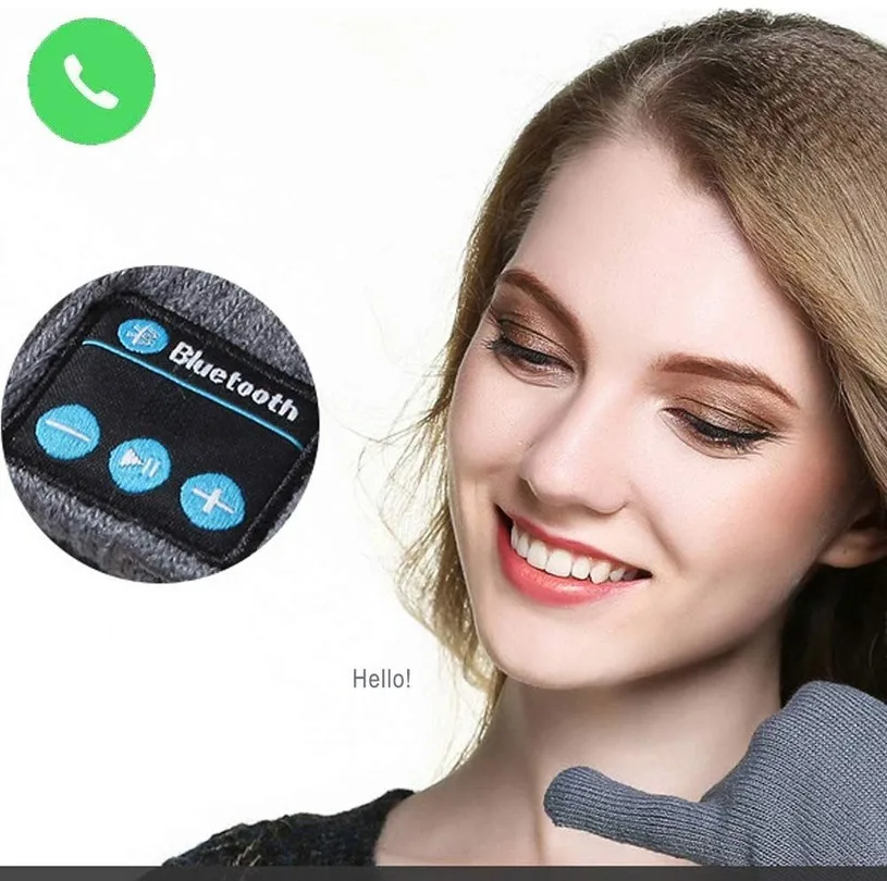 Проводящие зимние перчатки чувствительные сенсорные Bluetooth для работы с