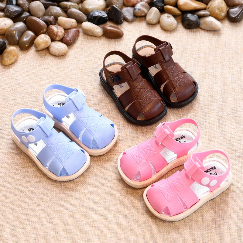 2020 детские сандалии обувь для мальчиков и девочек однотонная Нескользящая