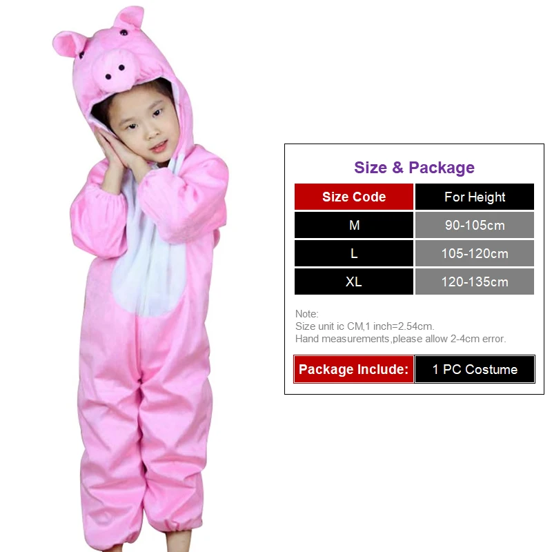 

Kids Cartoon Animals Pig Costumes Boy Girl Halloween Cosplay Costume Anime Disfraces Dress Up Role Play Jumpsuit Clothes