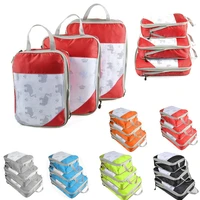 compressible storage bag set three piece compression packing cube travel luggage organizer foldable travel bag organizer