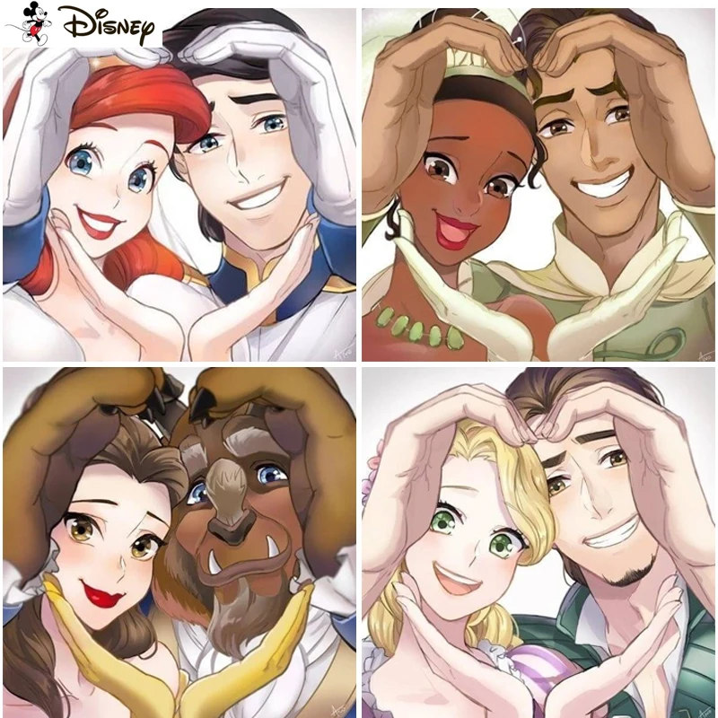 

Набор для алмазной вышивки «мультяшная принцесса», Набор для вышивки крестиком «сделай сам», с рисунком Диснея, квадратная, круглая Алмазна...