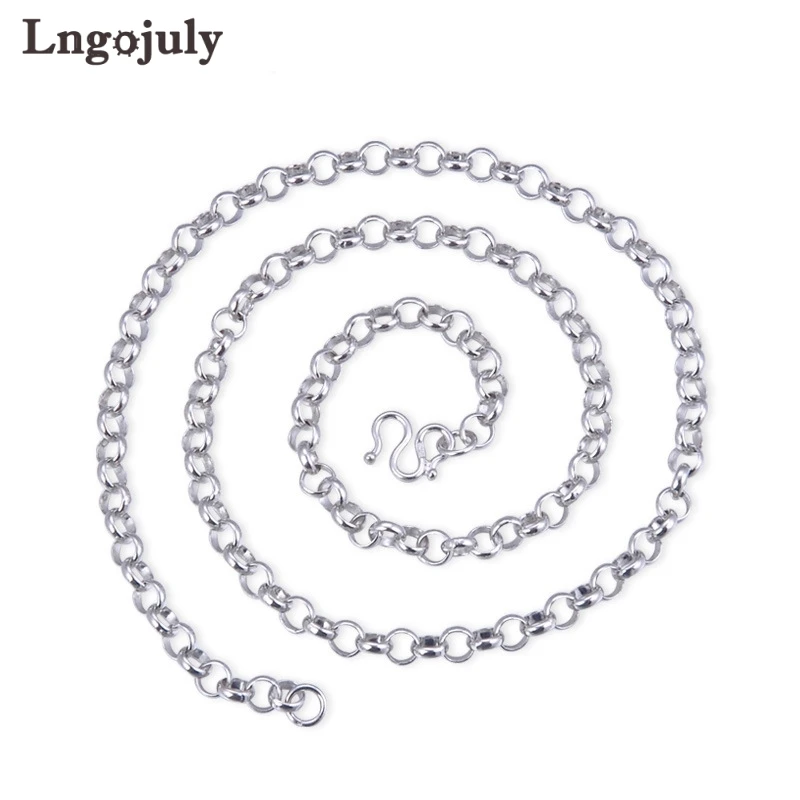 

Ювелирные изделия 100% искусственная серебряная цепь для мужчин ювелирные изделия подлинные серебряные ожерелья 50 см Мужская цепь с двойной ...