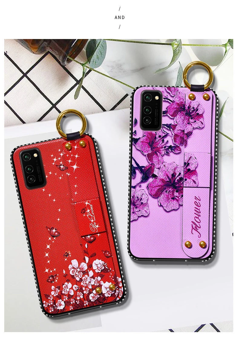 Мягкий чехол из ТПУ с ремешком на запястье для Samsung Galaxy S20FE S21 S8 S9 S10 S20Plus Note20 8 9 10