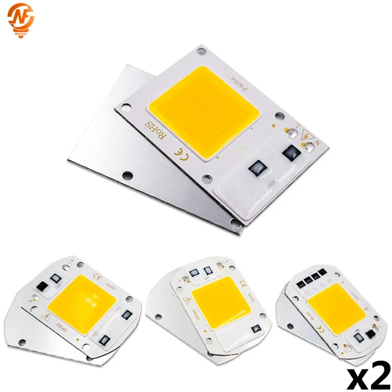 

2 шт./лот COB лампы Чип 10 Вт 20 Вт 30 Вт 50 Вт AC 220V 110V IP65 умная ИС (интеграционная схема) нет необходимости в драйвере DIY прожекторное освещение свето...