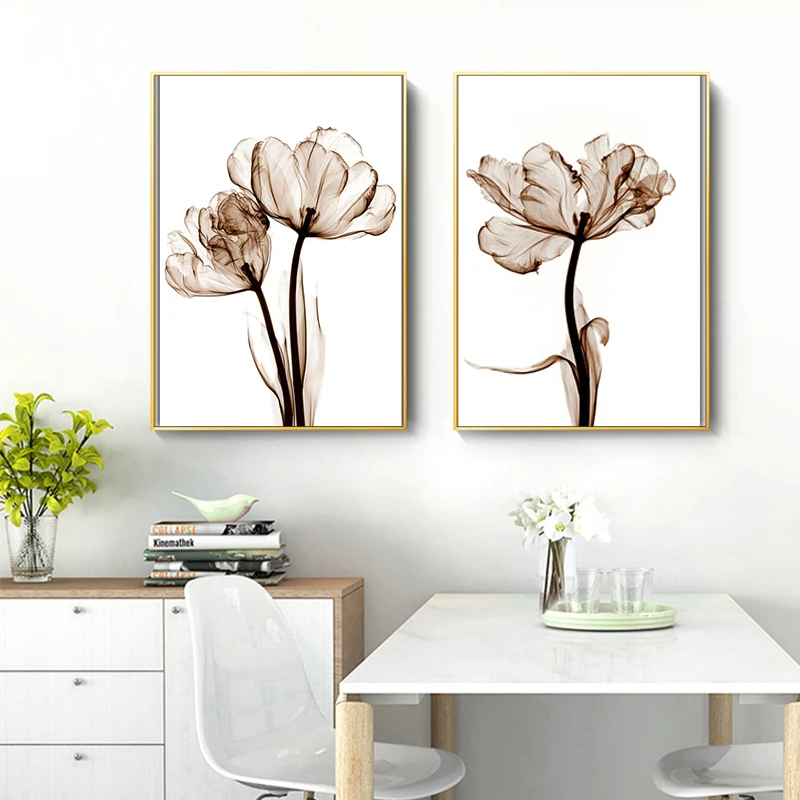 Элегантная поэзия Современная прозрачная Картина на холсте с цветами