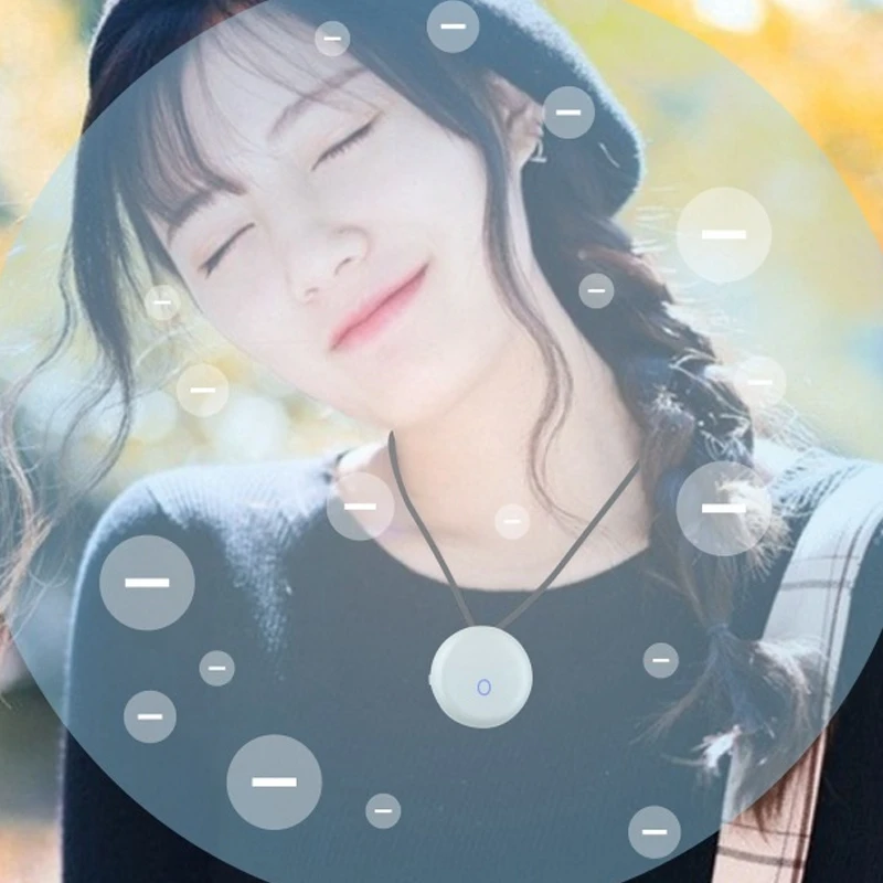 

Hanging Neck Portable Negative Ion Air Purifier Household Round Necklace Small Formaldehyde Removal Dust