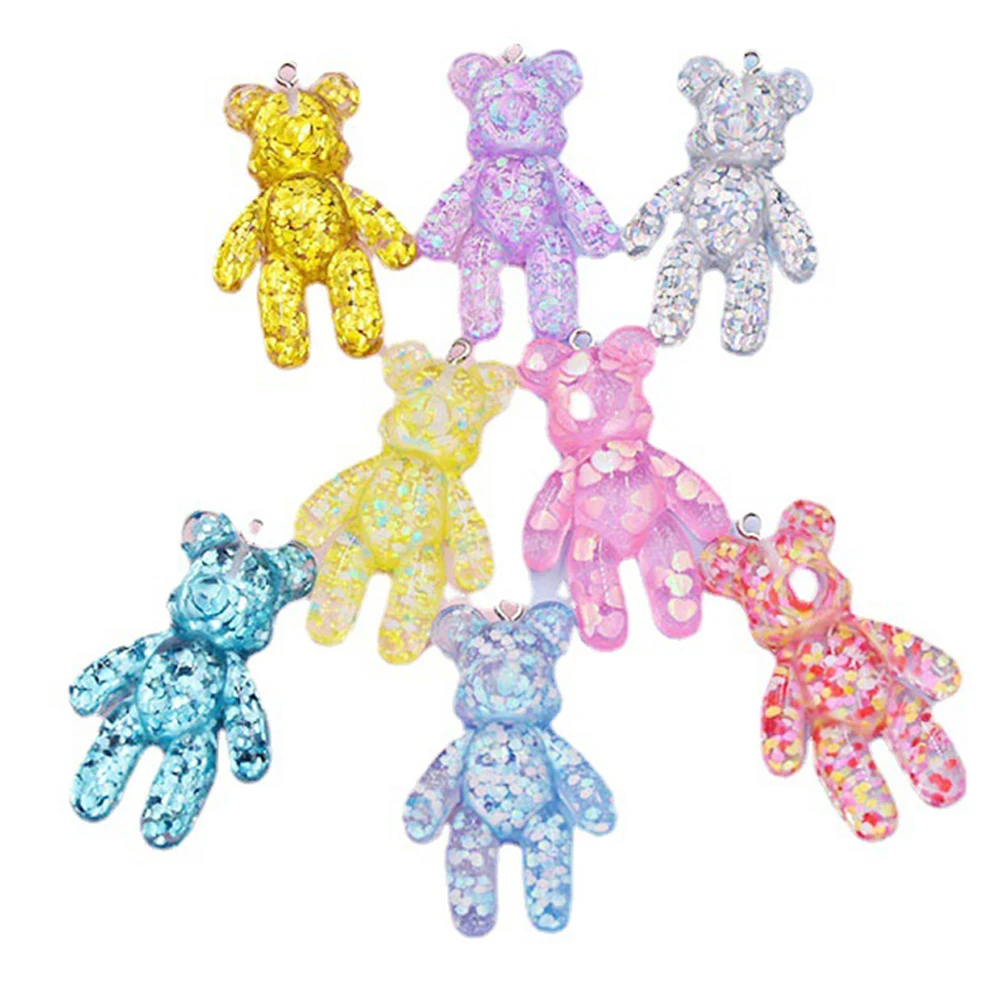 

Yamily 6 шт./подвеска в виде медведя из смолы, Милая модель блесток, создание своими руками, подвеска, ювелирные изделия для брелока, серьги, ожер...