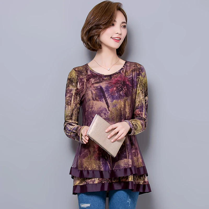 

BOBOKATEER Long Sleeve Ladies Tops Chemisier Haut Femme O-Neck Women Clothes Blusas Para Mujer Blusas Elegantes De Mujer 2021