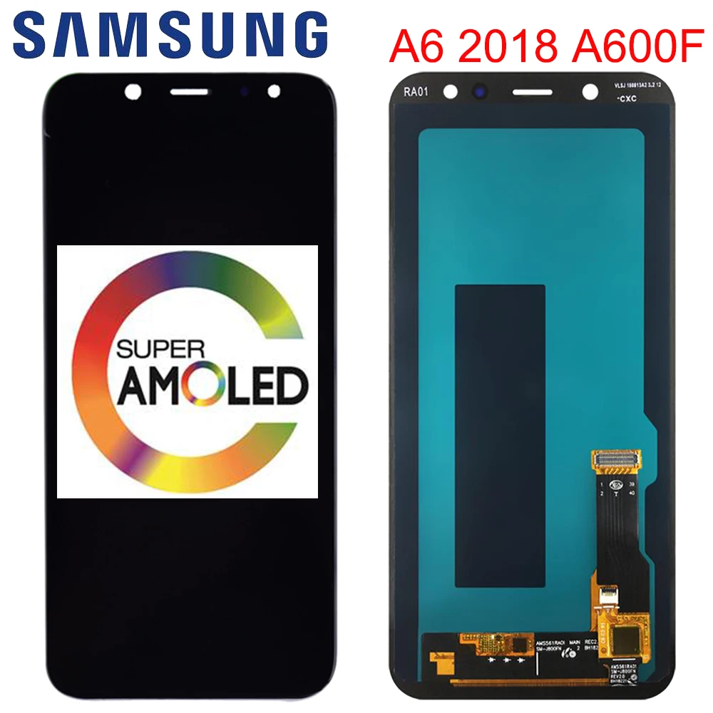 ЖК дисплей SUPER AMOLED для Samsung Galaxy A6 2018 A600F сенсорный экран дигитайзер панель в сборе