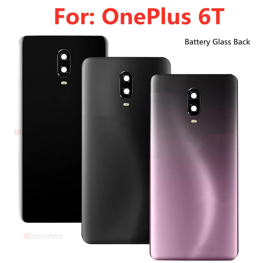 

Back Glass For Oneplus 6T Battery Cover Rear Glass Panel Door Housing Case For 1+ 6T A6010 A6013 Back Rear Glass parts Cover