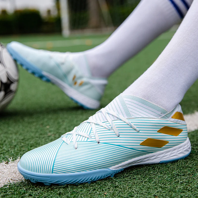 

2021 New Football Shoes for Unisex Hard Court Boy Soccer Shoes Indoor Adult Soccer Cleats Turf(TF) Men Women Football Sneakers