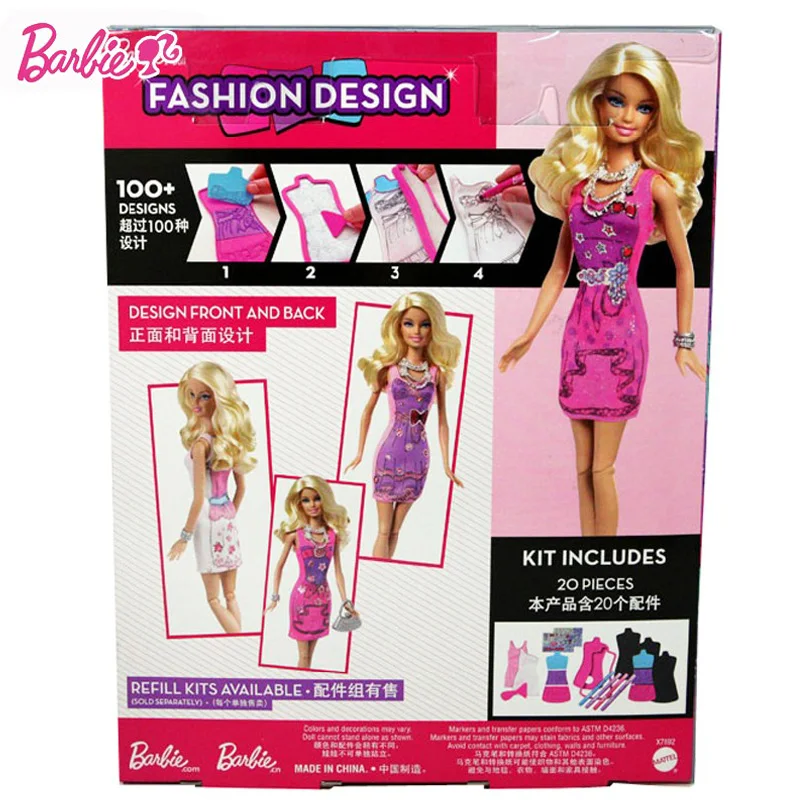 Mattel Genuine Barbie Doll Color Set Counter Gift Box Clothes Workshop Girls interactive dressup toys | Игрушки и хобби