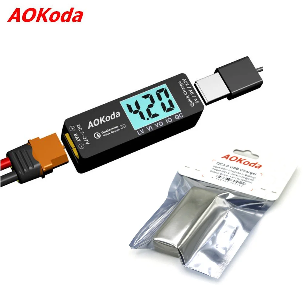 Быстрое зарядное устройство AOKoda QC3.0 литий-полимерный аккумулятор в USB