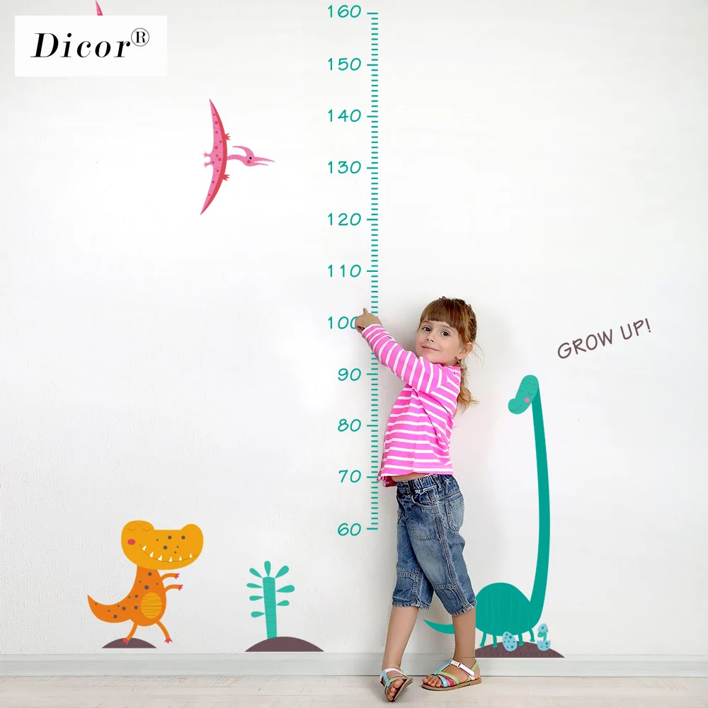 Оригинальные наклейки на стену с динозавром из мультфильма DICOR Kawaii для детских