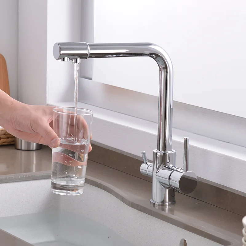 Смеситель кухонный из твердой латуни кран с фильтром для очищенной воды