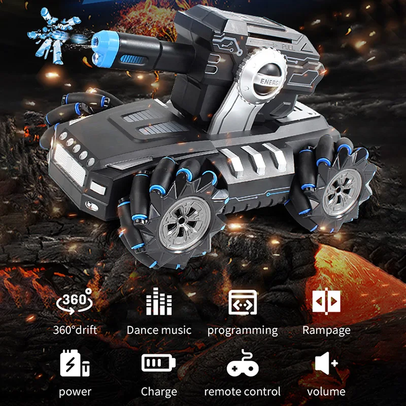 

2.4G RC Battle Stunt Tank Watch Induction Remote Drift Car 360 Degree Spins Programmable Kids Toy NSV775