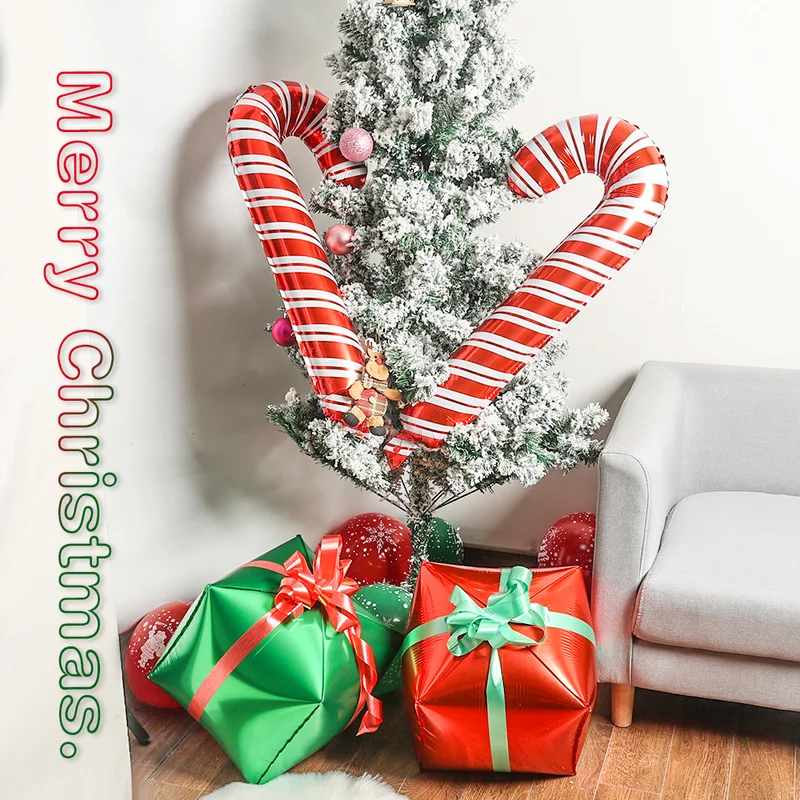 

Merry Christmas Balloon Christmas Crutch Lollipop Santa Claus Gifts Box Ballon Kids Favor Merry Christmas Decor For Home 2022