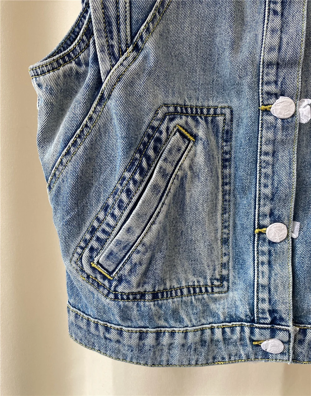 

2021Summer Cotton Loose Denim Waistcoat Sleeveless Front Pockets Women VEST Jacket