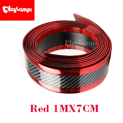RED 1MX7CM Автомобильный Стикеры s 3D углеродного волокна резиновый протектор дверная наклейка для порога Авто Стайлинг авто бампер протекторы внешние аксессуары - Цвет: RED 1MX7CM