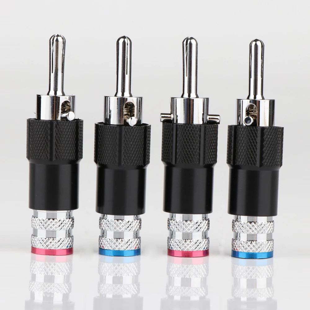 

8Pcs BA1411 Rhodium Plated Audio Banana Speaker Plug Screw Locking Cable Wire Connector Speaker Cable Plug HIFI DIY