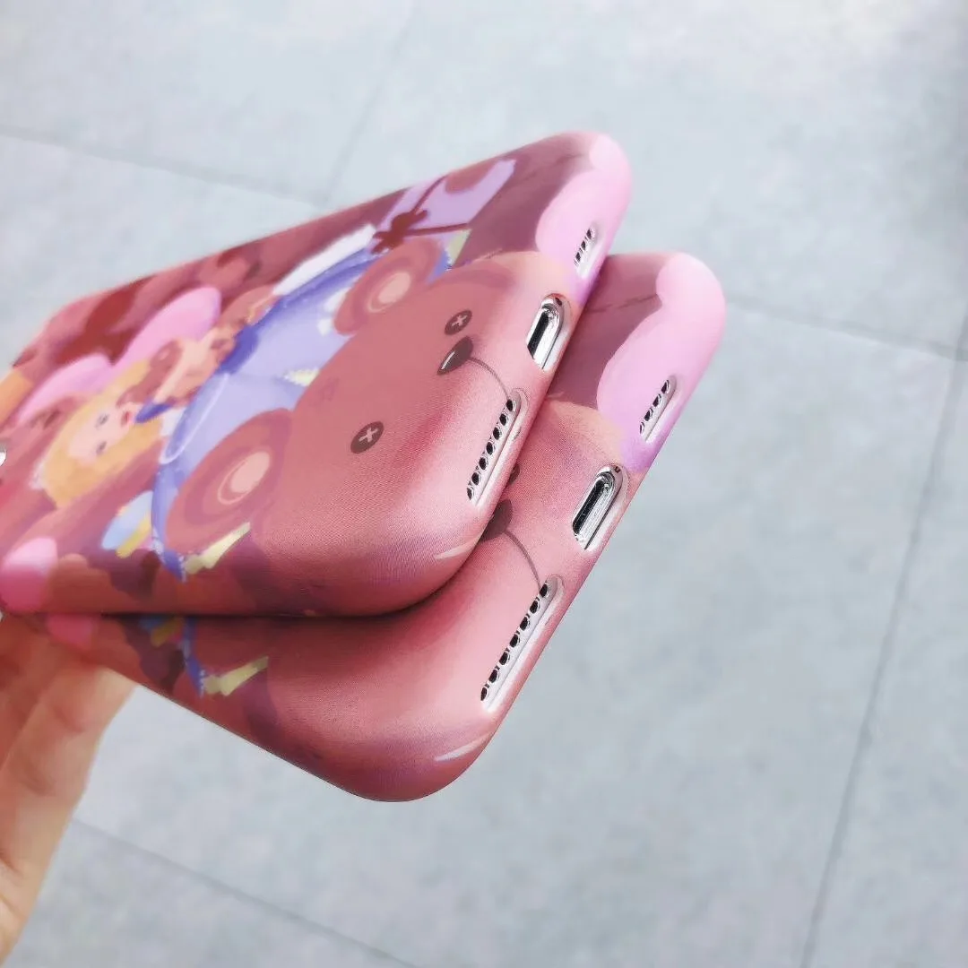 Luxury Brand Princess girl Bear Phone Case For Apple iPhone 7 8 6 S Plus 11 Pro X XS Max XR Thick soft tpu Cover Fundas |