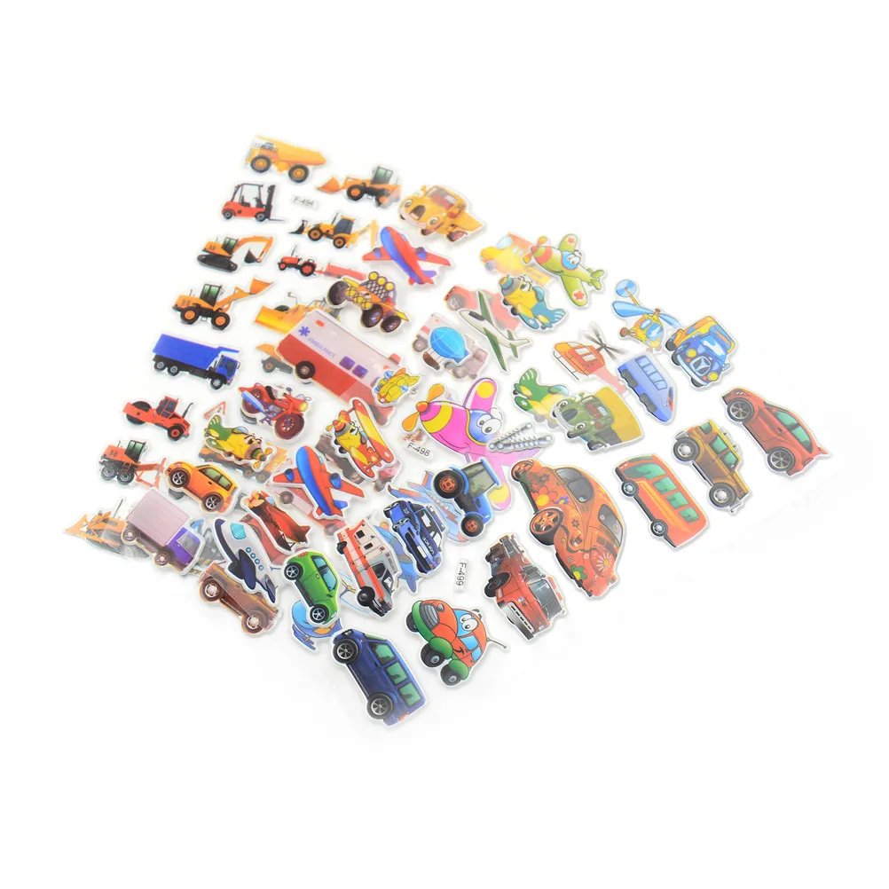 

5pcs 3D Cartoon Transport Cars Stickers Kids Classic Toys Bubble Sticker School Reward Gift Decoration