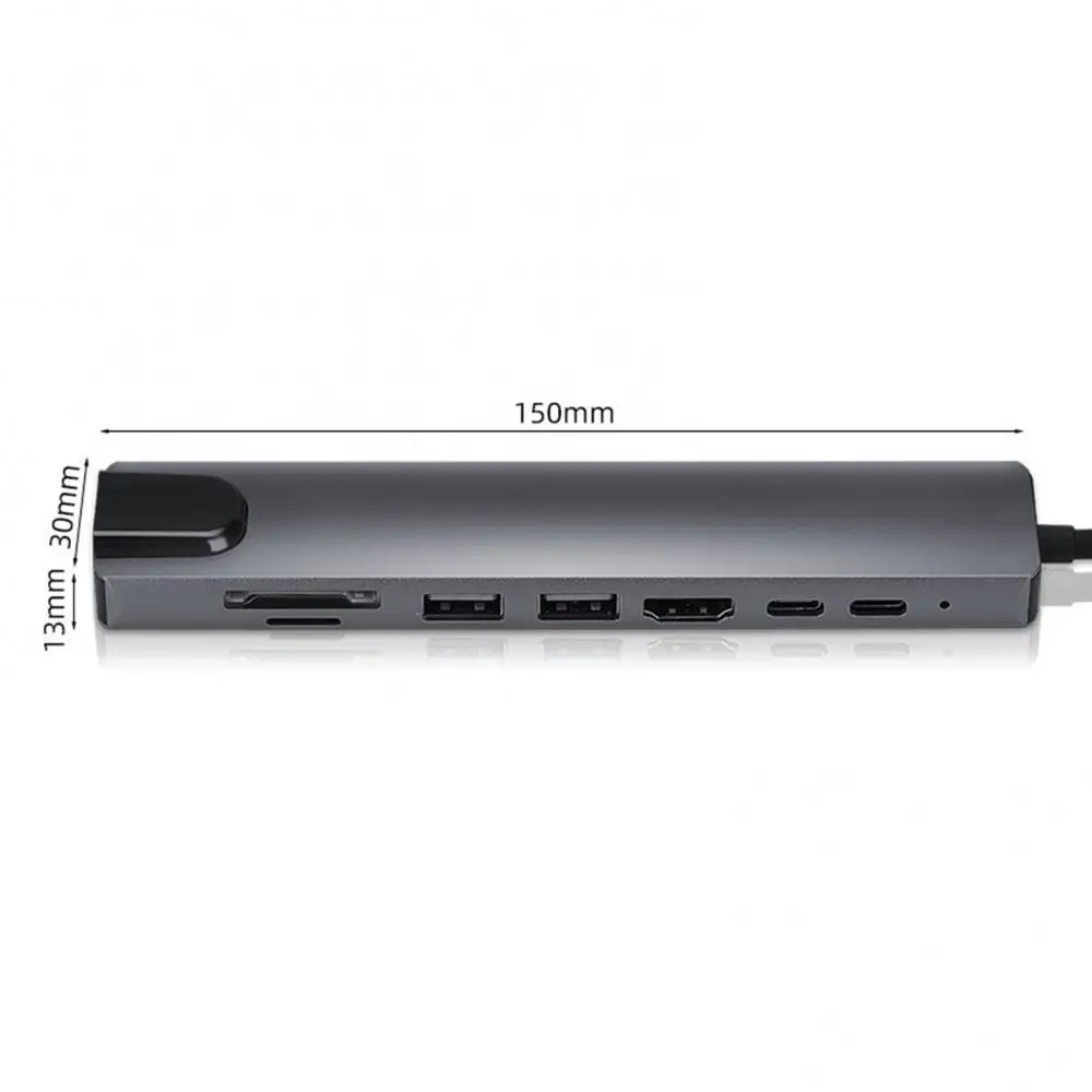 

8-in-1 Type-C to PD Charging Micro-SD/TF Card Port Hub Converter Adapter
