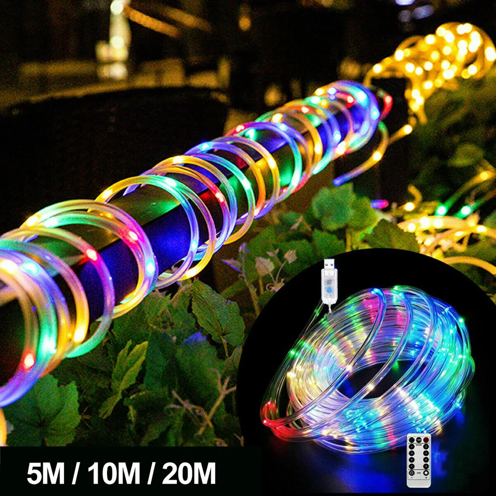 

Christmas Decoration Waterproof Copper Wire String Lights,10m,Outdoor Garden Holiday DecorationUSB Remote Control Colored Lights