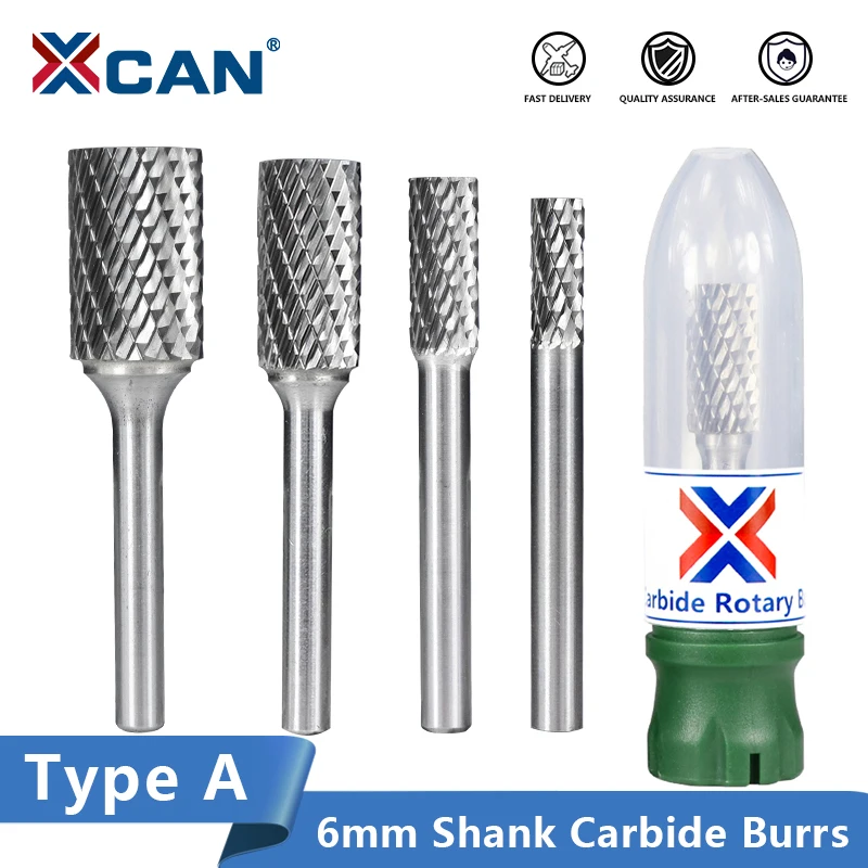 

XCAN Double Cut Rotary Files for Metal Diameter 12-25.4mm 6mm Shank Tungsten Carbide Burr Bit Rotary Burrs Woodworking Tools