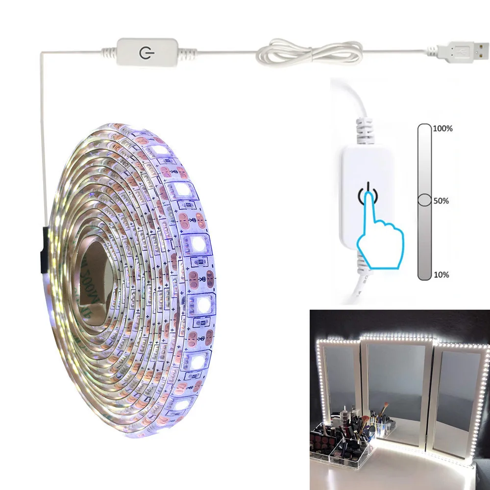 5 в USB Сенсорный переключатель затемнения зеркальный светильник кабель питания