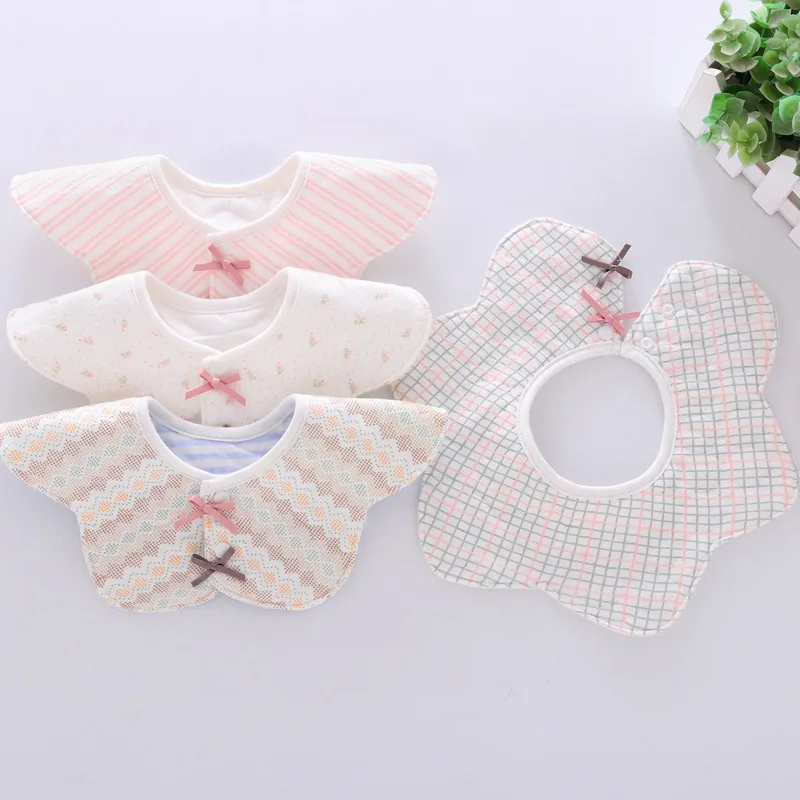 

Baby Bibs Cotton 360 Degrees Rotating Three Floors Infant Cute Various Printed Waterproof Soft Comfortable Saliva Towel Baby Bib