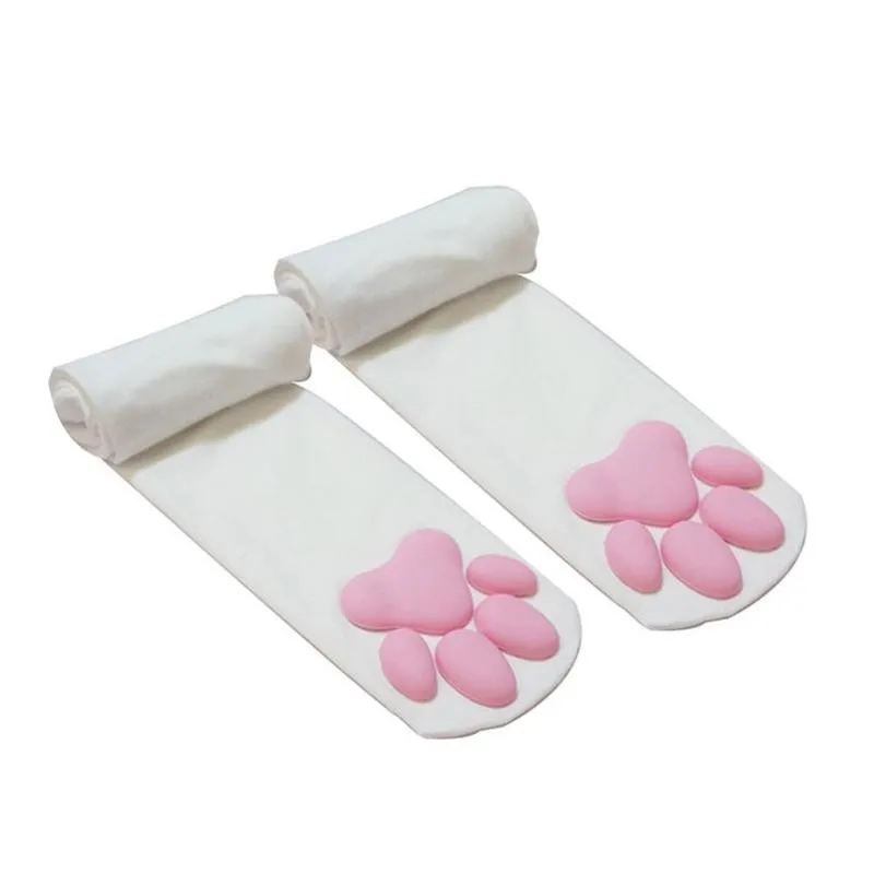 

Cute 3D Cat Meat Cushion Over The Knee Stockings Girl Lolita Cat Long Three-dimensional Tube Cosplay Up Paw Dress Socks Par J2S3